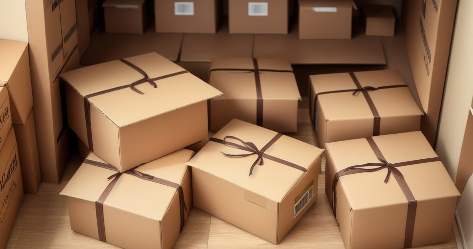 Stacked shipping boxes prepared for fulfillment, illustrating how to sell on Amazon with efficient packaging and logistics.